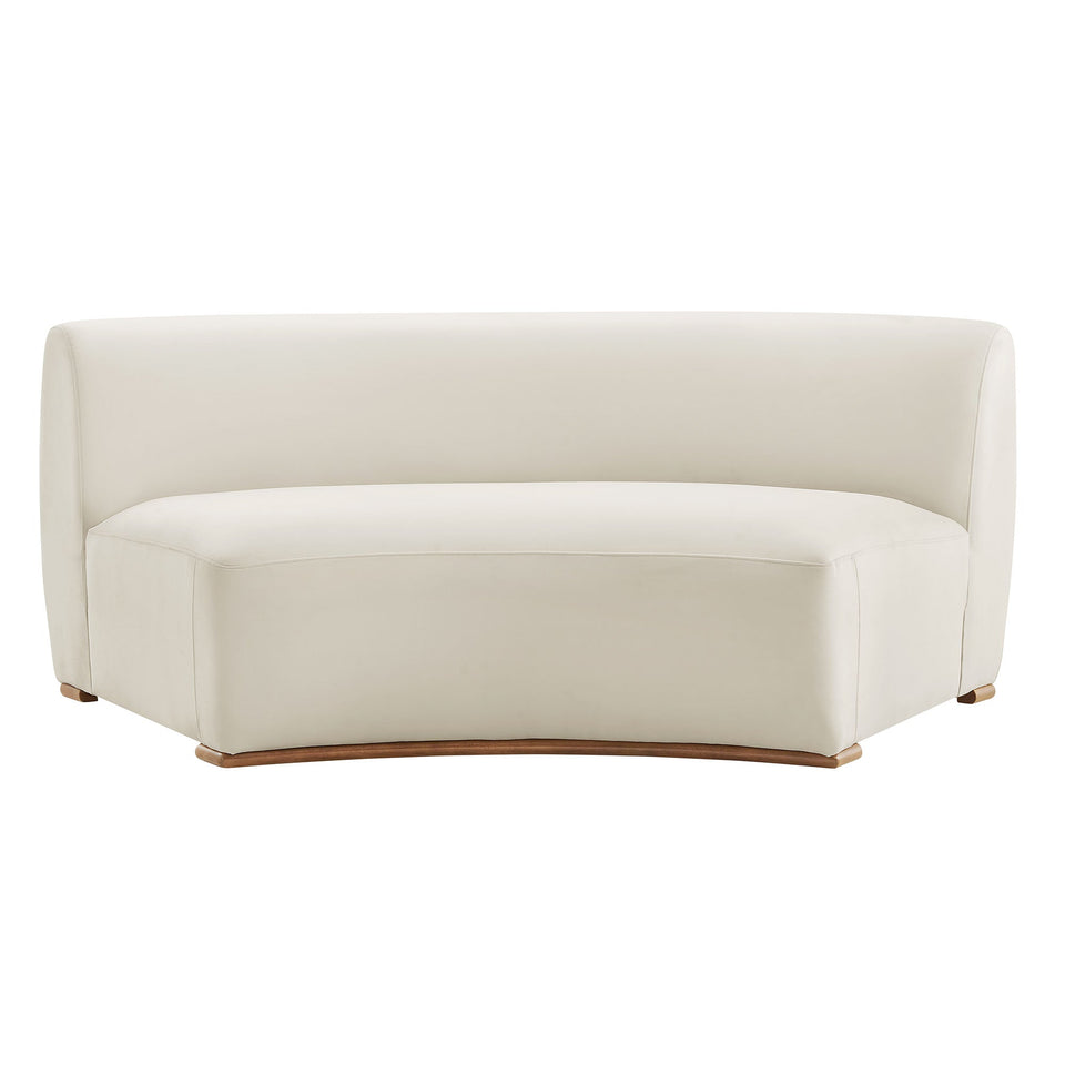 Rialta Curved Armless Performance Velvet Sectional Loveseat by Modway