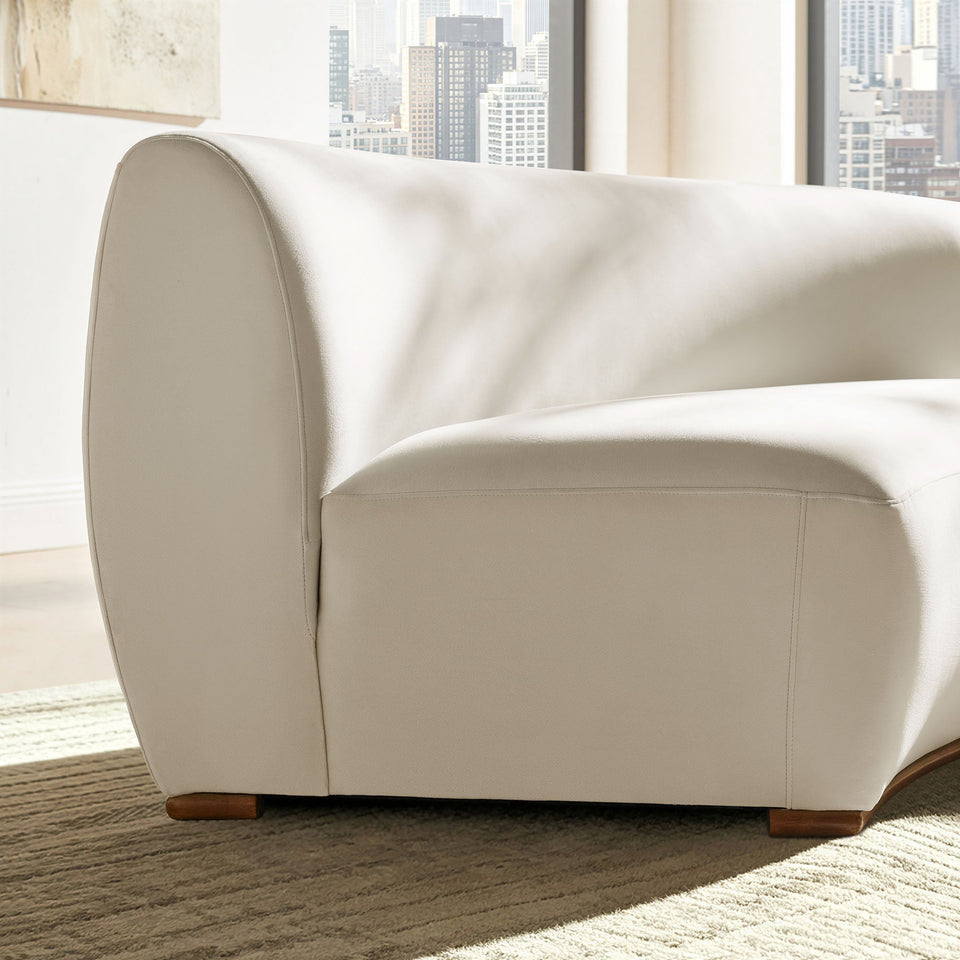 Rialta Curved Armless Performance Velvet Sectional Loveseat by Modway