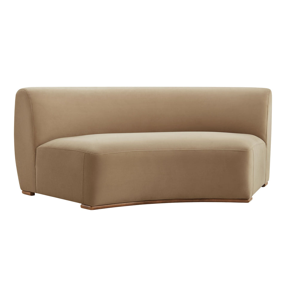 Rialta Curved Armless Performance Velvet Sectional Loveseat by Modway
