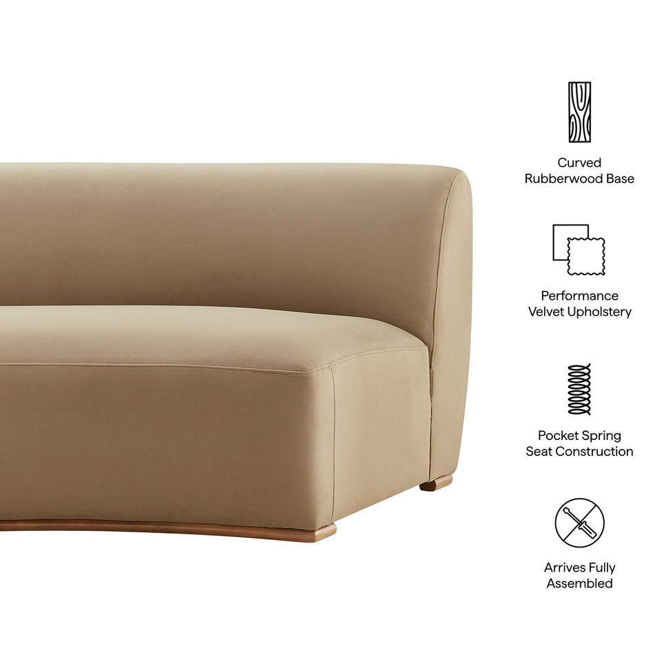 Rialta Curved Armless Performance Velvet Sectional Loveseat by Modway