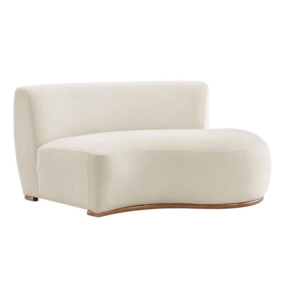Rialta Curved Right-Arm Performance Velvet Sectional Loveseat by Modway