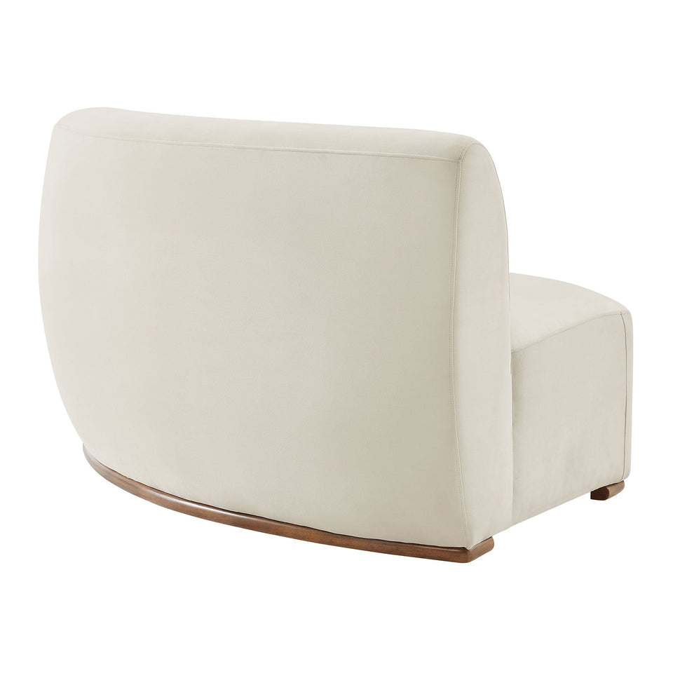 Rialta Curved Right-Arm Performance Velvet Sectional Loveseat by Modway