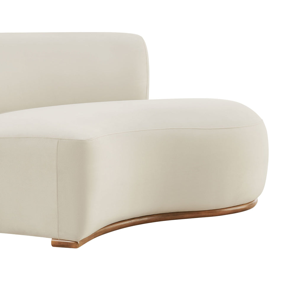 Rialta Curved Right-Arm Performance Velvet Sectional Loveseat by Modway
