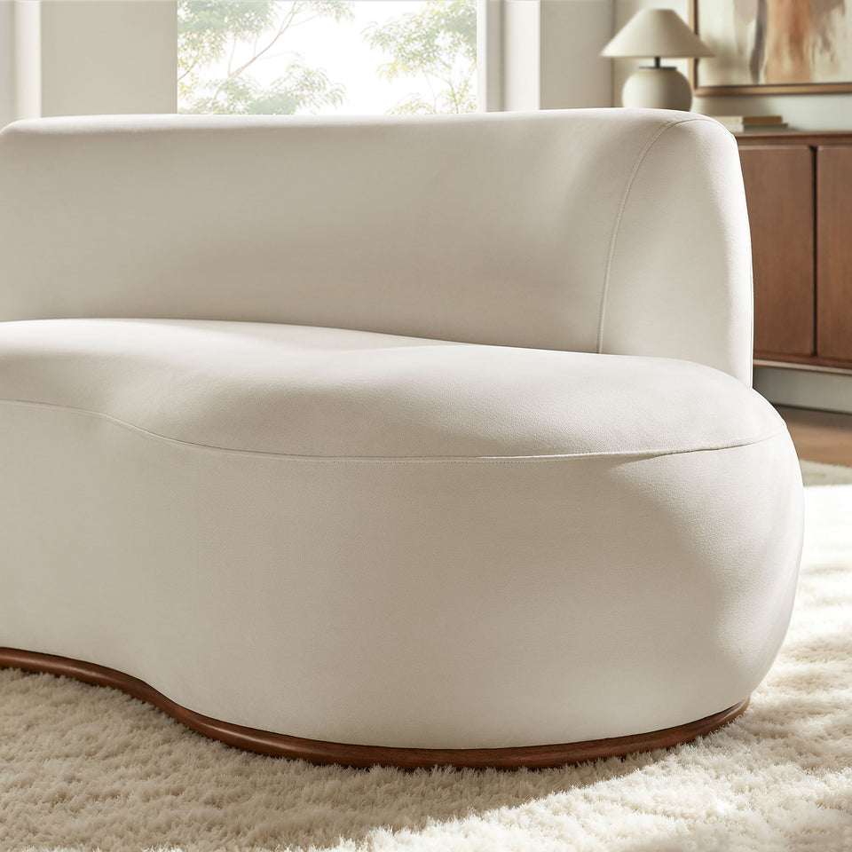Rialta Curved Right-Arm Performance Velvet Sectional Loveseat by Modway