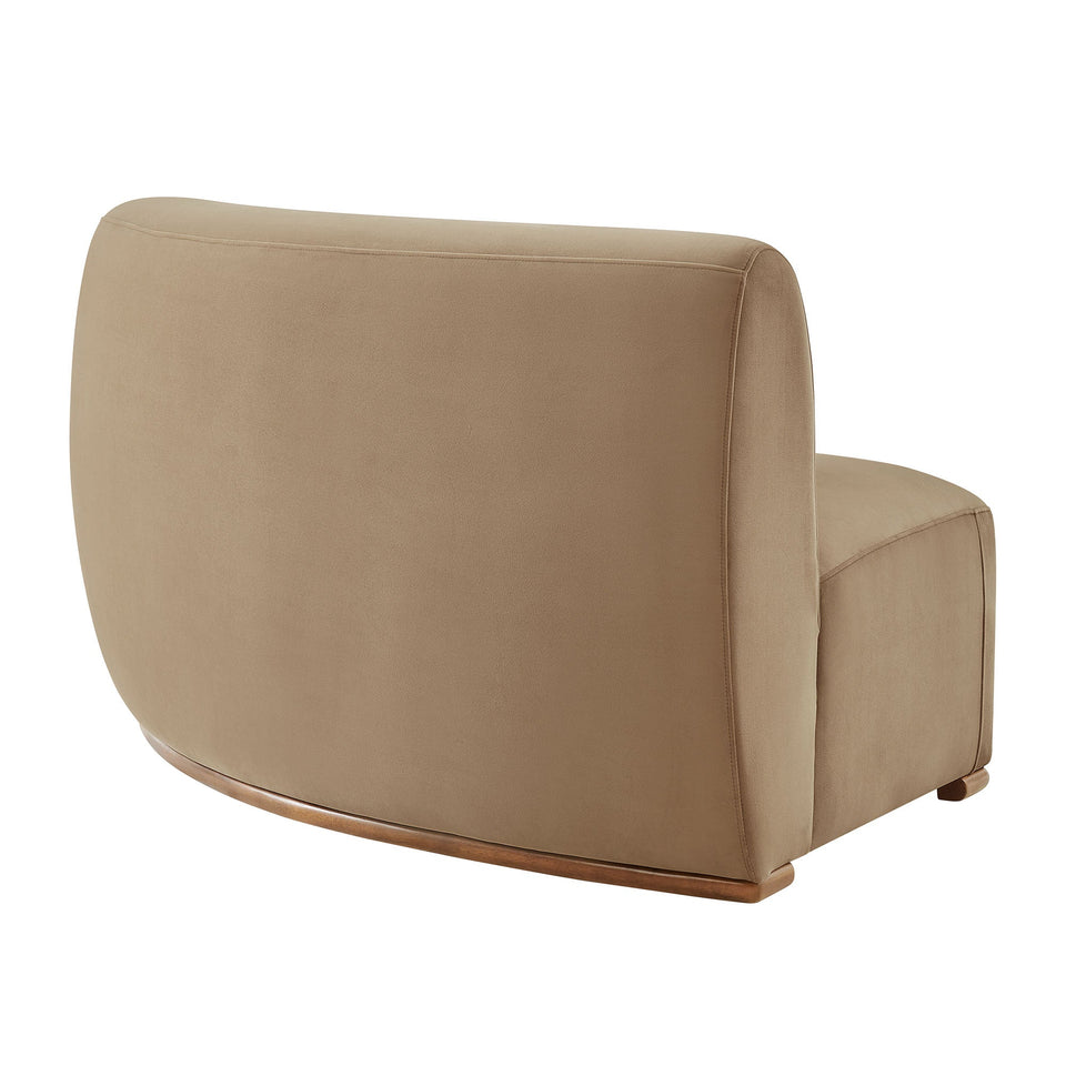 Rialta Curved Right-Arm Performance Velvet Sectional Loveseat by Modway