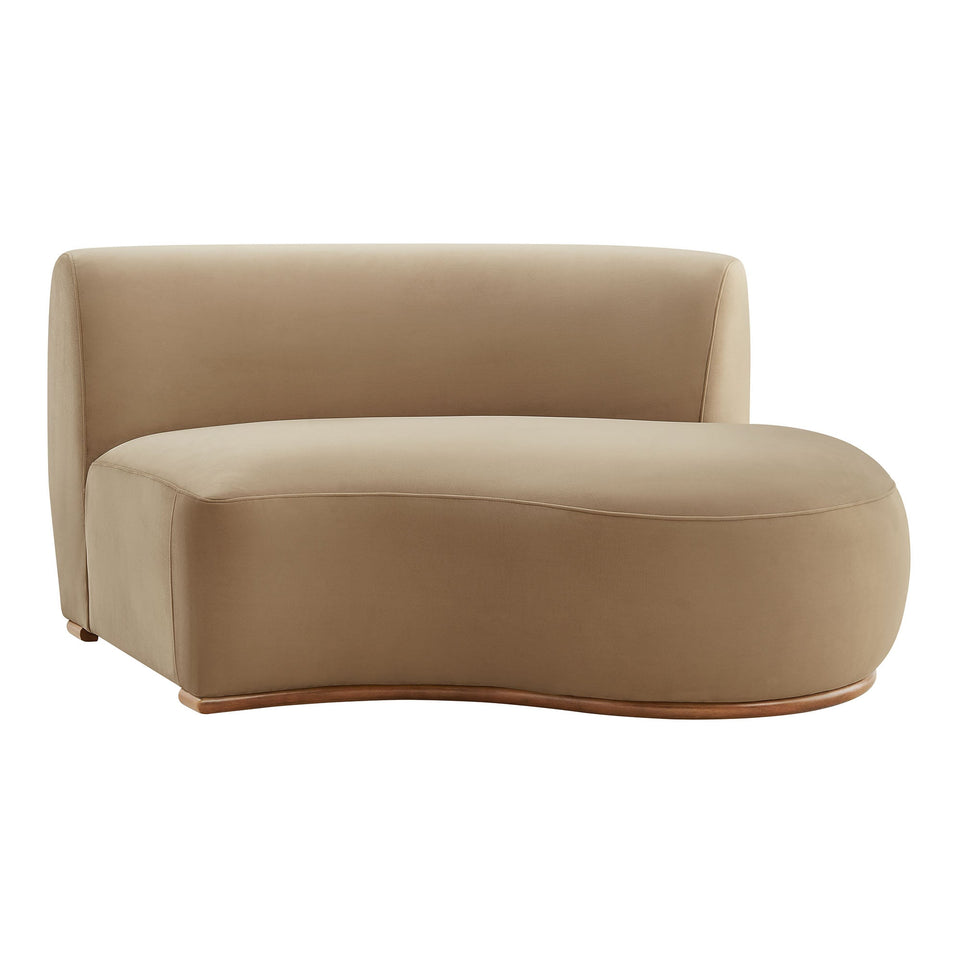 Rialta Curved Right-Arm Performance Velvet Sectional Loveseat by Modway