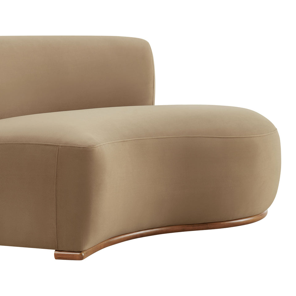 Rialta Curved Right-Arm Performance Velvet Sectional Loveseat by Modway