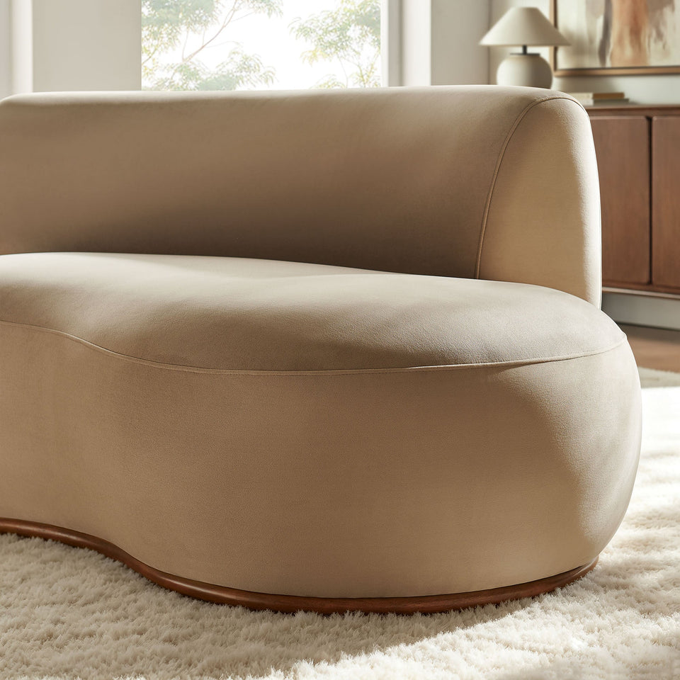 Rialta Curved Right-Arm Performance Velvet Sectional Loveseat by Modway