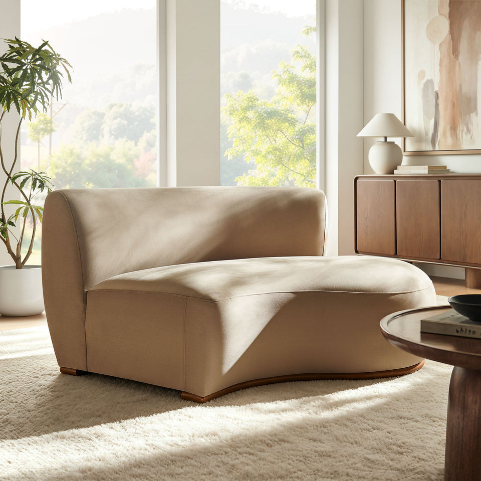 Rialta Curved Right-Arm Performance Velvet Sectional Loveseat by Modway