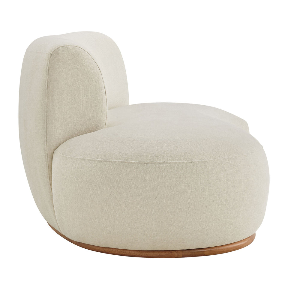 Rialta Curved Left-Arm Slub Weave Fabric Sectional Loveseat by Modway