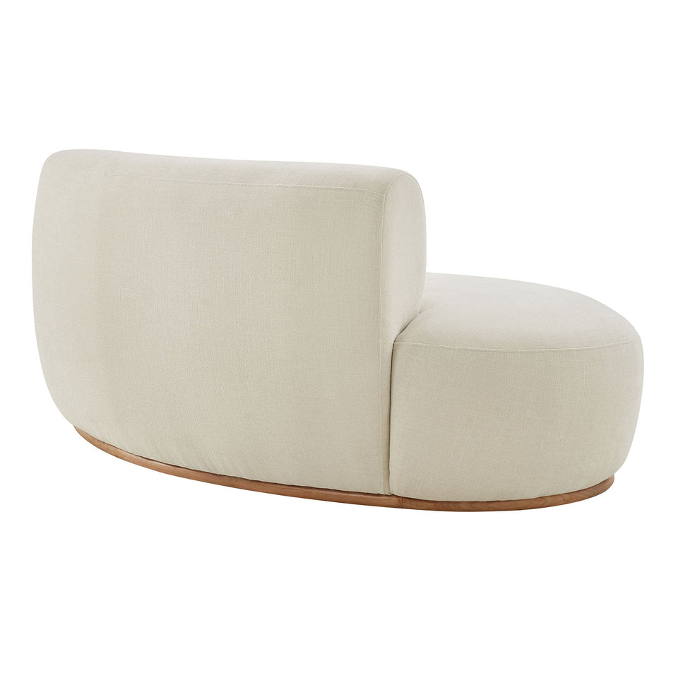 Rialta Curved Left-Arm Slub Weave Fabric Sectional Loveseat by Modway