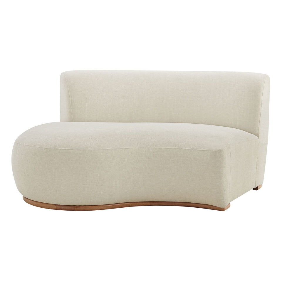 Rialta Curved Left-Arm Slub Weave Fabric Sectional Loveseat by Modway