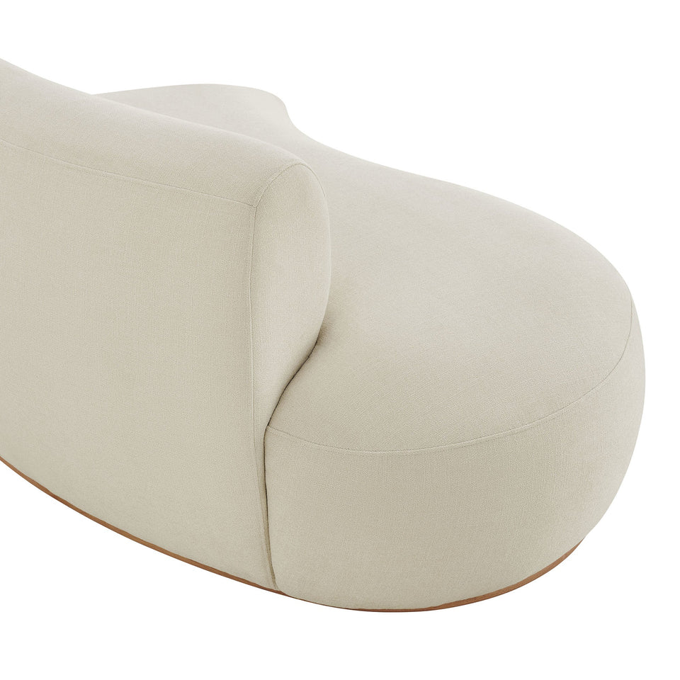Rialta Curved Left-Arm Slub Weave Fabric Sectional Loveseat by Modway
