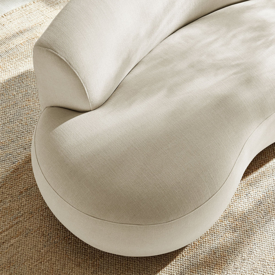 Rialta Curved Left-Arm Slub Weave Fabric Sectional Loveseat by Modway