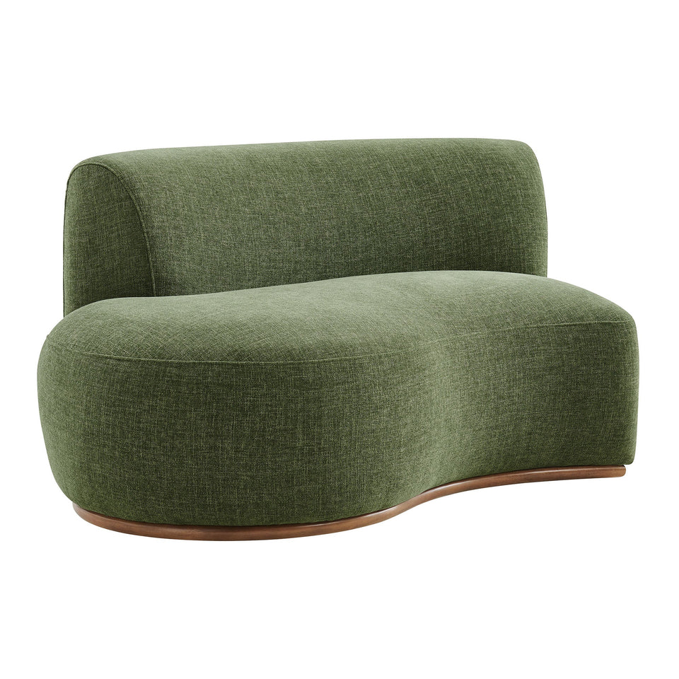 Rialta Curved Left-Arm Slub Weave Fabric Sectional Loveseat by Modway