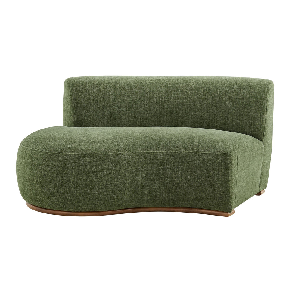 Rialta Curved Left-Arm Slub Weave Fabric Sectional Loveseat by Modway