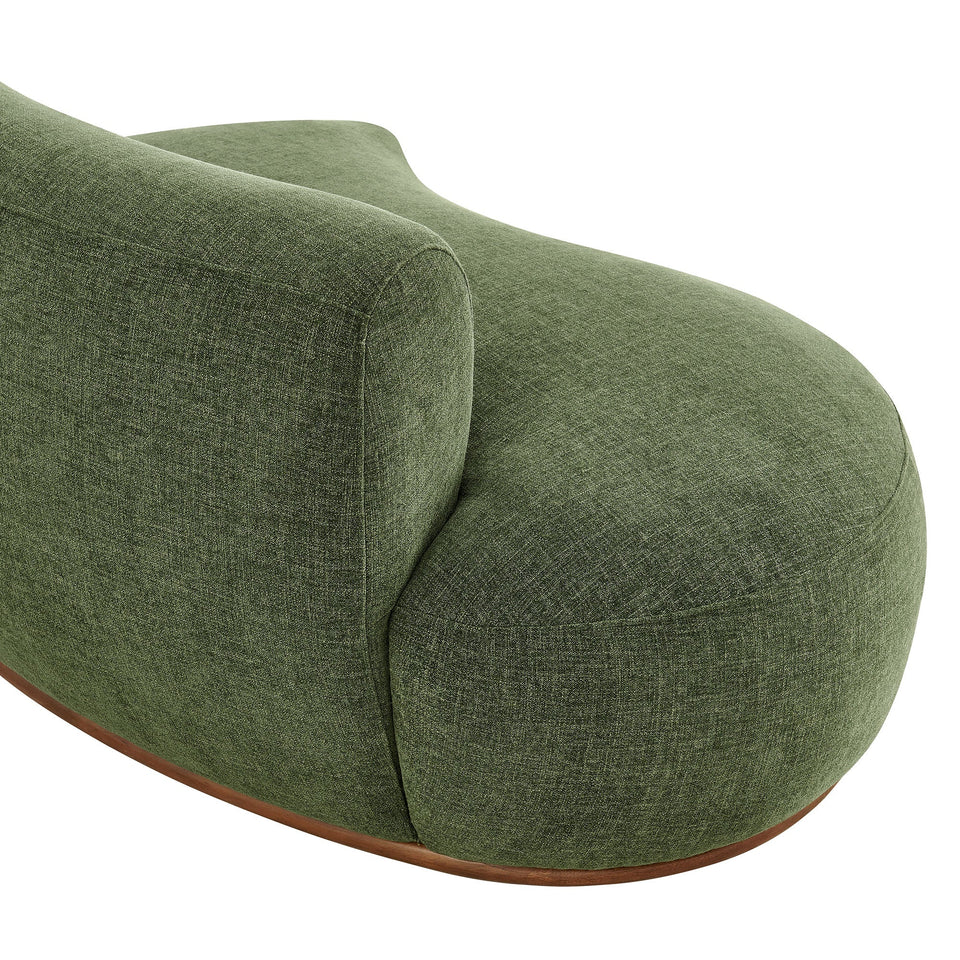 Rialta Curved Left-Arm Slub Weave Fabric Sectional Loveseat by Modway