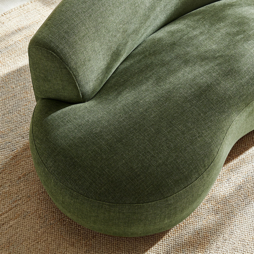 Rialta Curved Left-Arm Slub Weave Fabric Sectional Loveseat by Modway