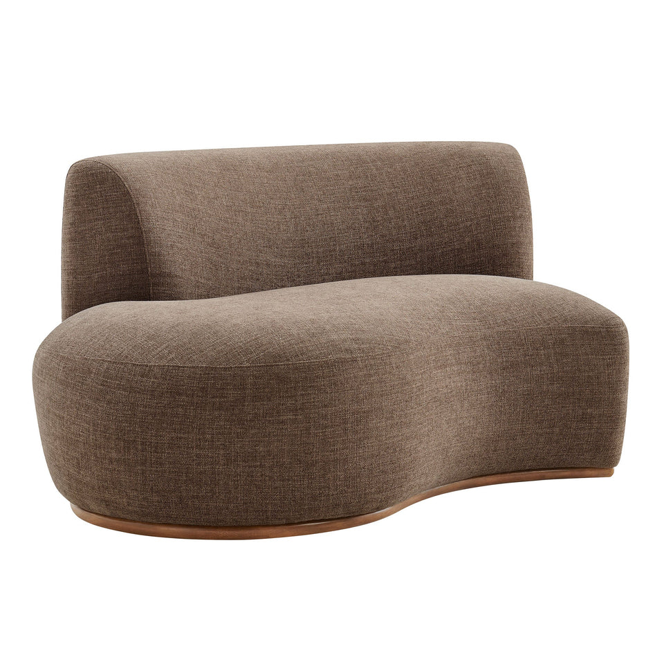 Rialta Curved Left-Arm Slub Weave Fabric Sectional Loveseat by Modway