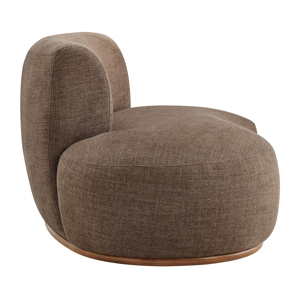 Rialta Curved Left-Arm Slub Weave Fabric Sectional Loveseat by Modway