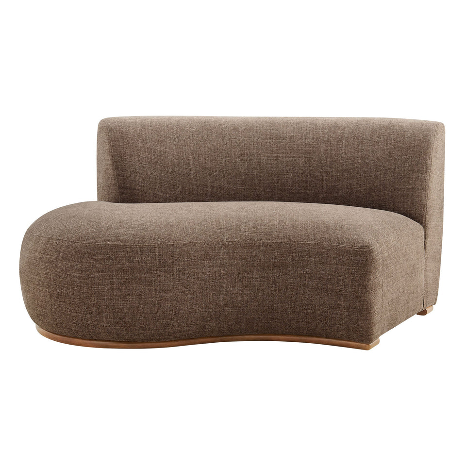 Rialta Curved Left-Arm Slub Weave Fabric Sectional Loveseat by Modway