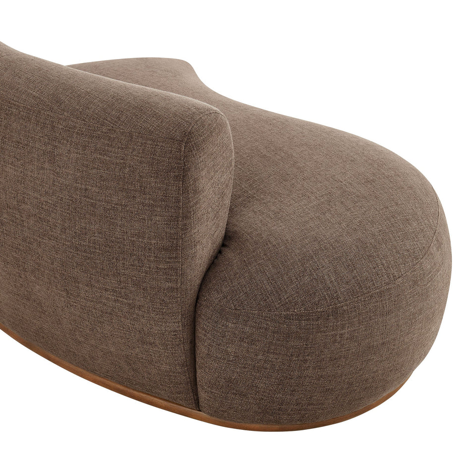 Rialta Curved Left-Arm Slub Weave Fabric Sectional Loveseat by Modway