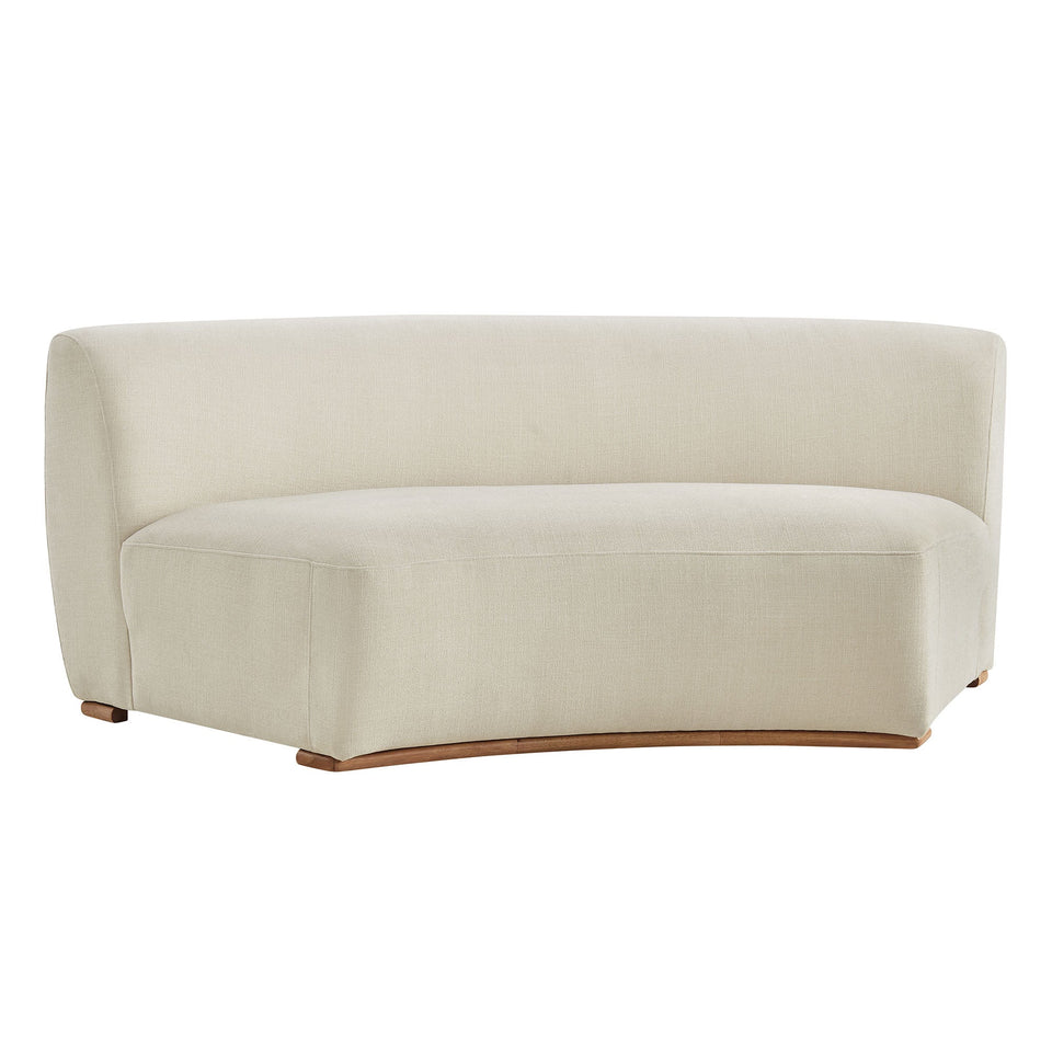 Rialta Curved Armless Slub Weave Fabric Sectional Loveseat by Modway