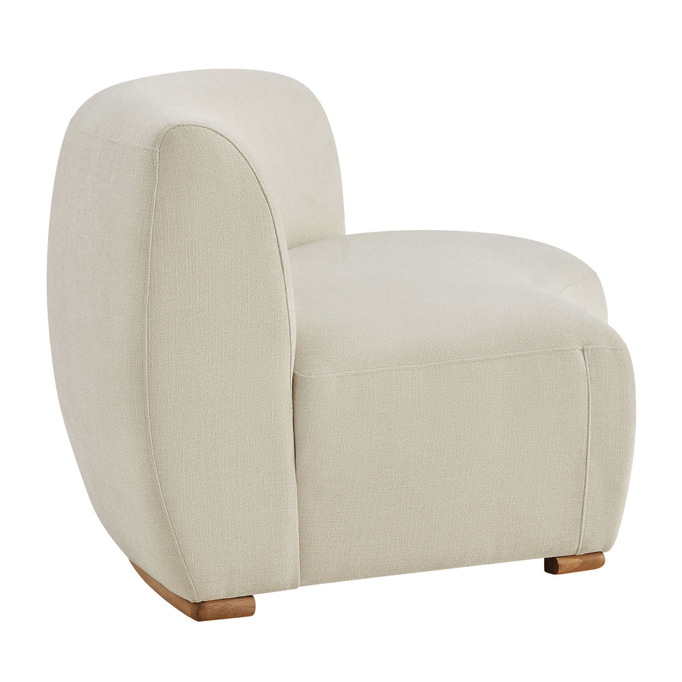 Rialta Curved Armless Slub Weave Fabric Sectional Loveseat by Modway