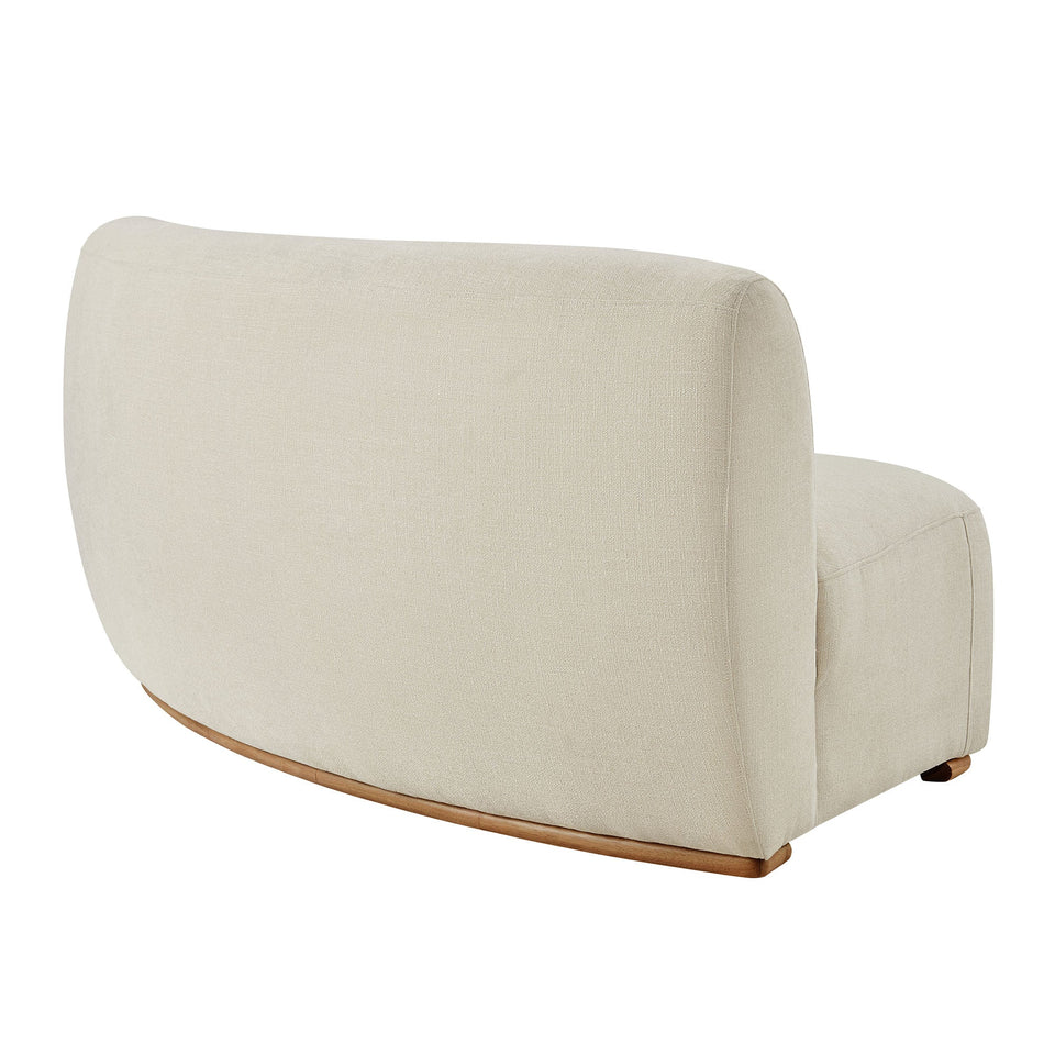 Rialta Curved Armless Slub Weave Fabric Sectional Loveseat by Modway