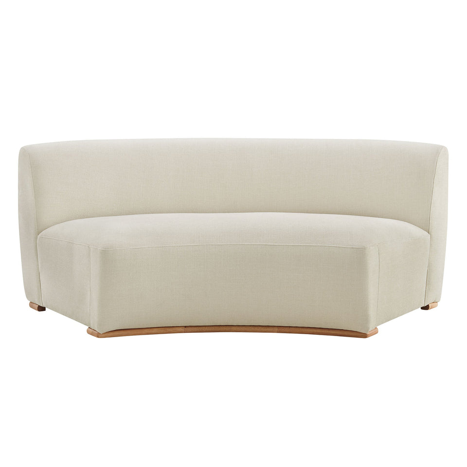 Rialta Curved Armless Slub Weave Fabric Sectional Loveseat by Modway
