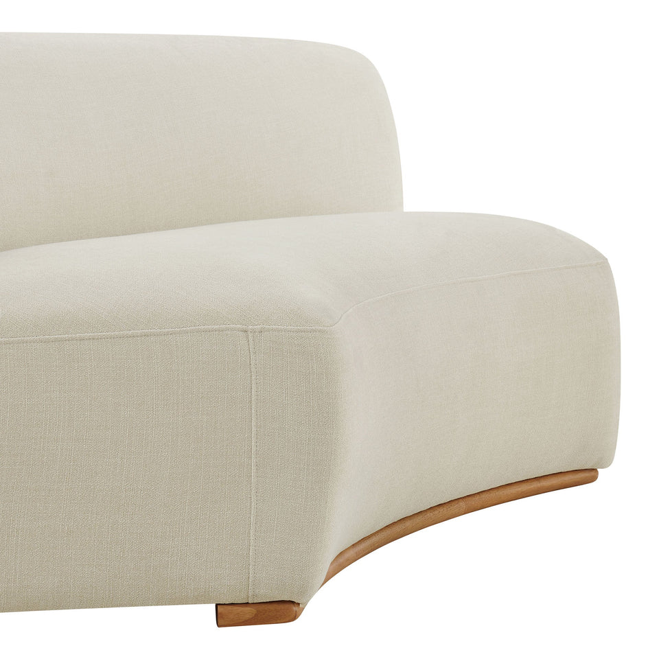 Rialta Curved Armless Slub Weave Fabric Sectional Loveseat by Modway