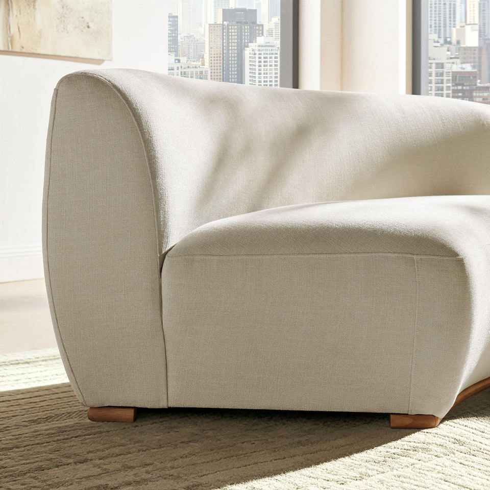 Rialta Curved Armless Slub Weave Fabric Sectional Loveseat by Modway