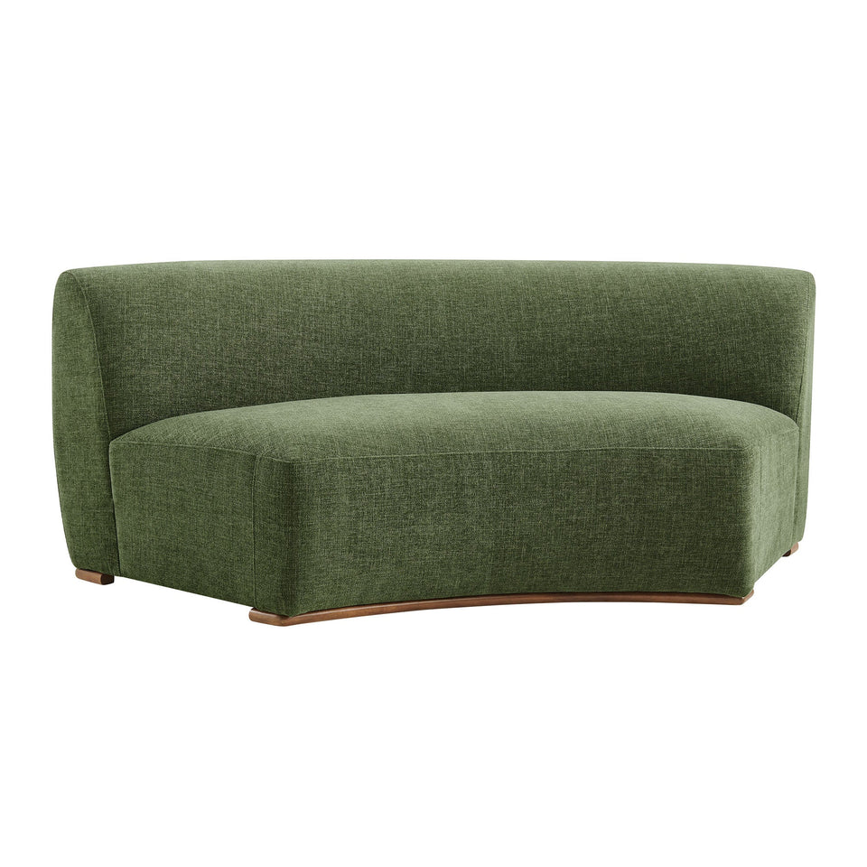 Rialta Curved Armless Slub Weave Fabric Sectional Loveseat by Modway