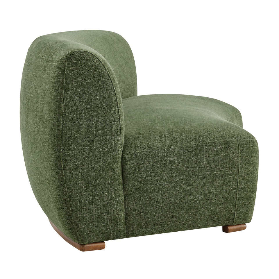 Rialta Curved Armless Slub Weave Fabric Sectional Loveseat by Modway