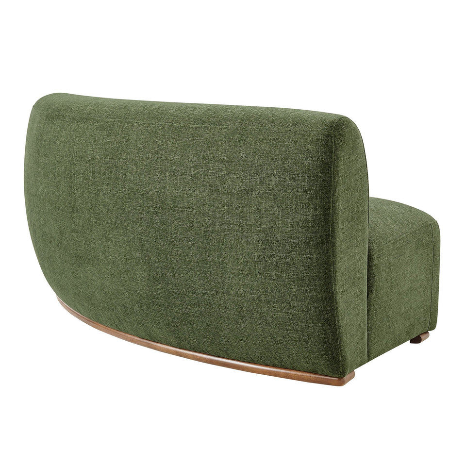 Rialta Curved Armless Slub Weave Fabric Sectional Loveseat by Modway