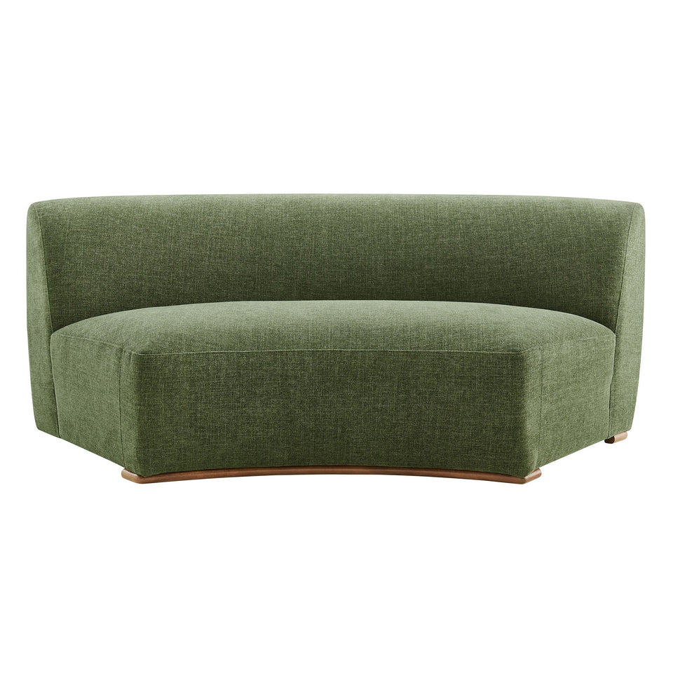 Rialta Curved Armless Slub Weave Fabric Sectional Loveseat by Modway