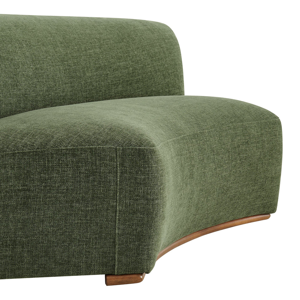 Rialta Curved Armless Slub Weave Fabric Sectional Loveseat by Modway
