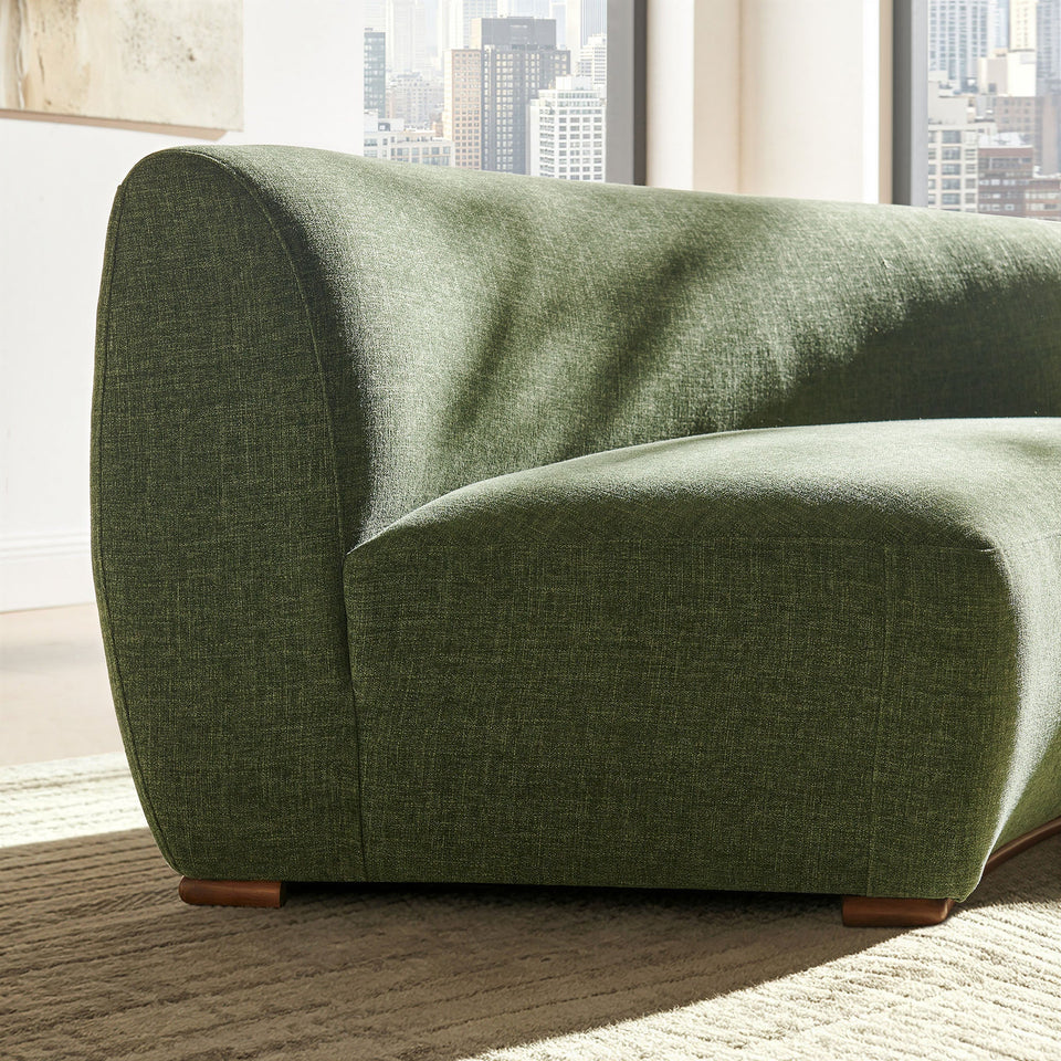 Rialta Curved Armless Slub Weave Fabric Sectional Loveseat by Modway