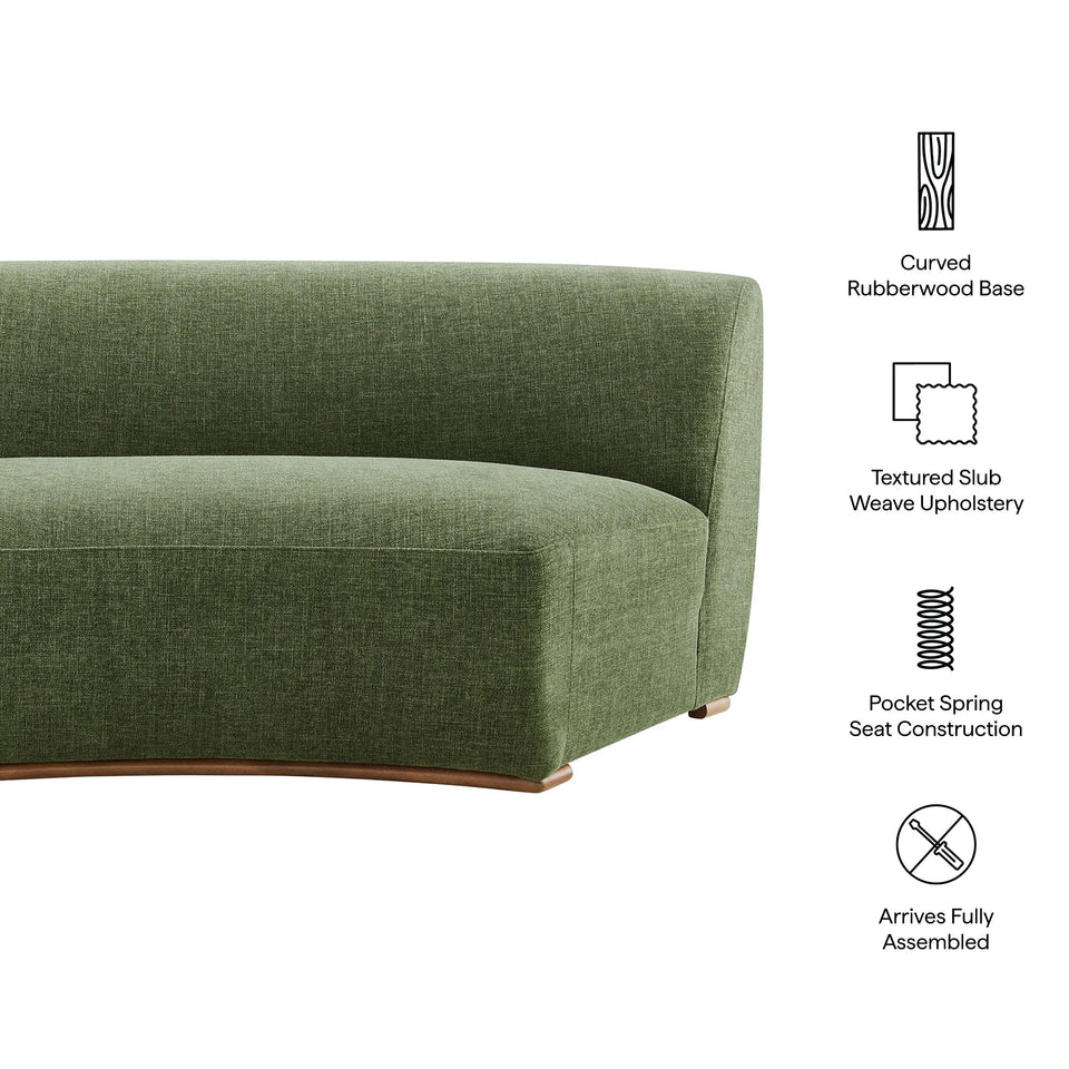 Rialta Curved Armless Slub Weave Fabric Sectional Loveseat by Modway