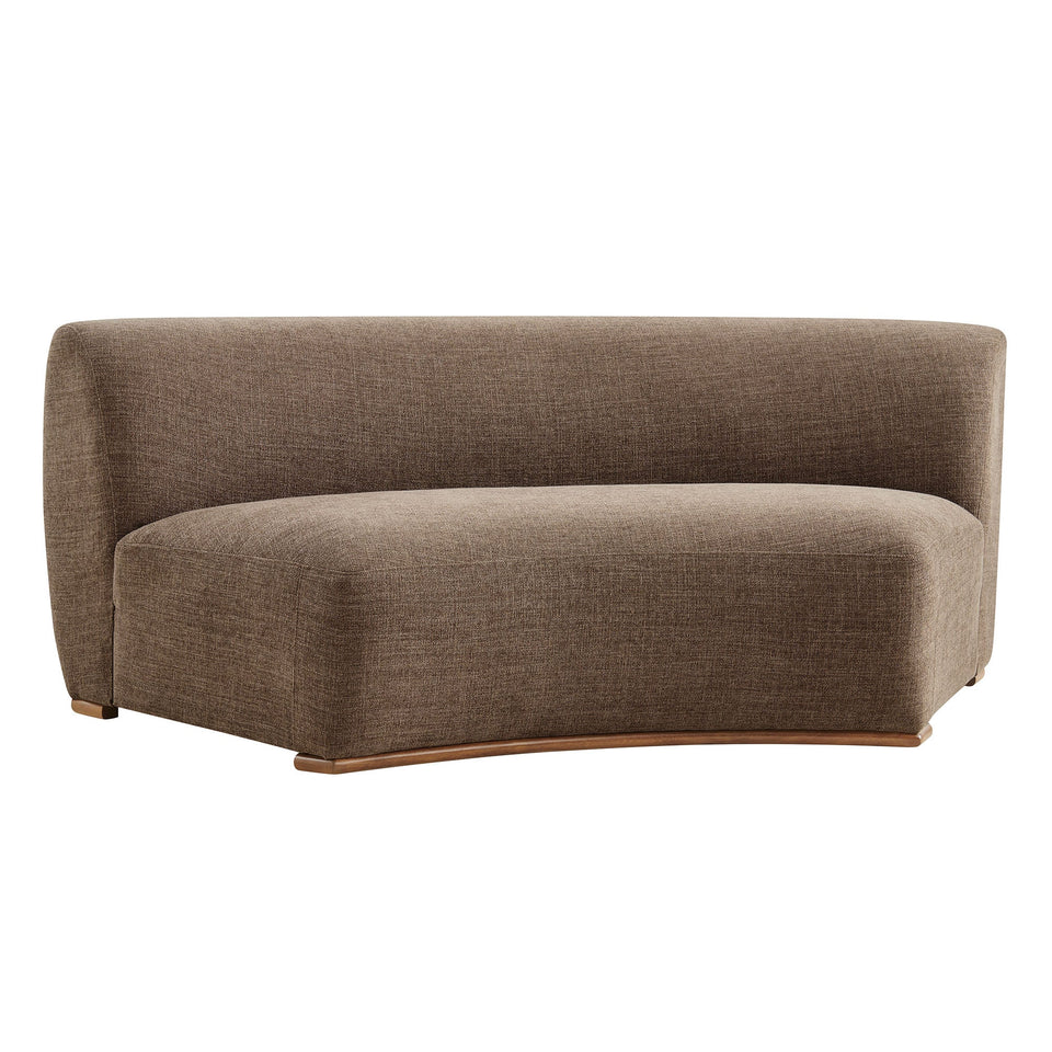 Rialta Curved Armless Slub Weave Fabric Sectional Loveseat by Modway