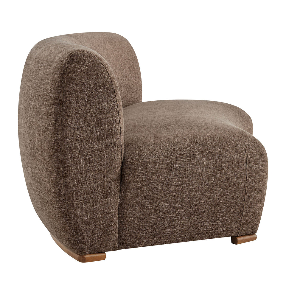 Rialta Curved Armless Slub Weave Fabric Sectional Loveseat by Modway
