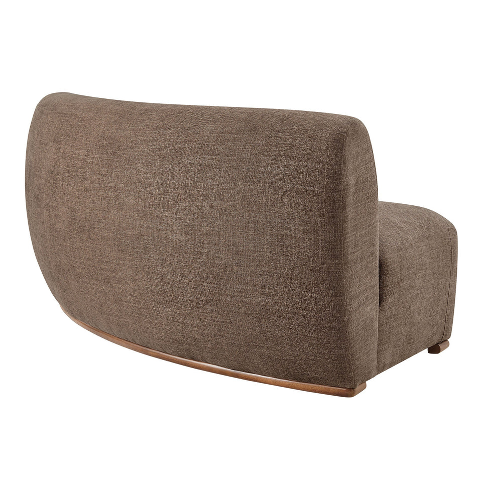 Rialta Curved Armless Slub Weave Fabric Sectional Loveseat by Modway