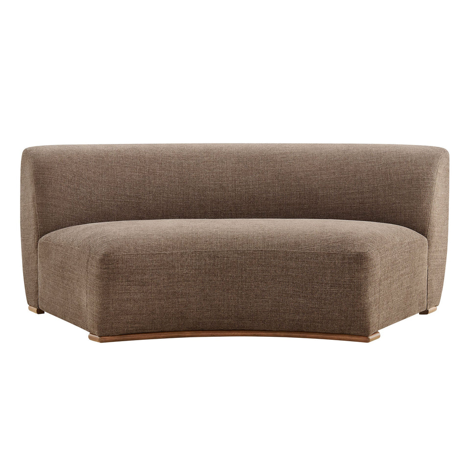 Rialta Curved Armless Slub Weave Fabric Sectional Loveseat by Modway
