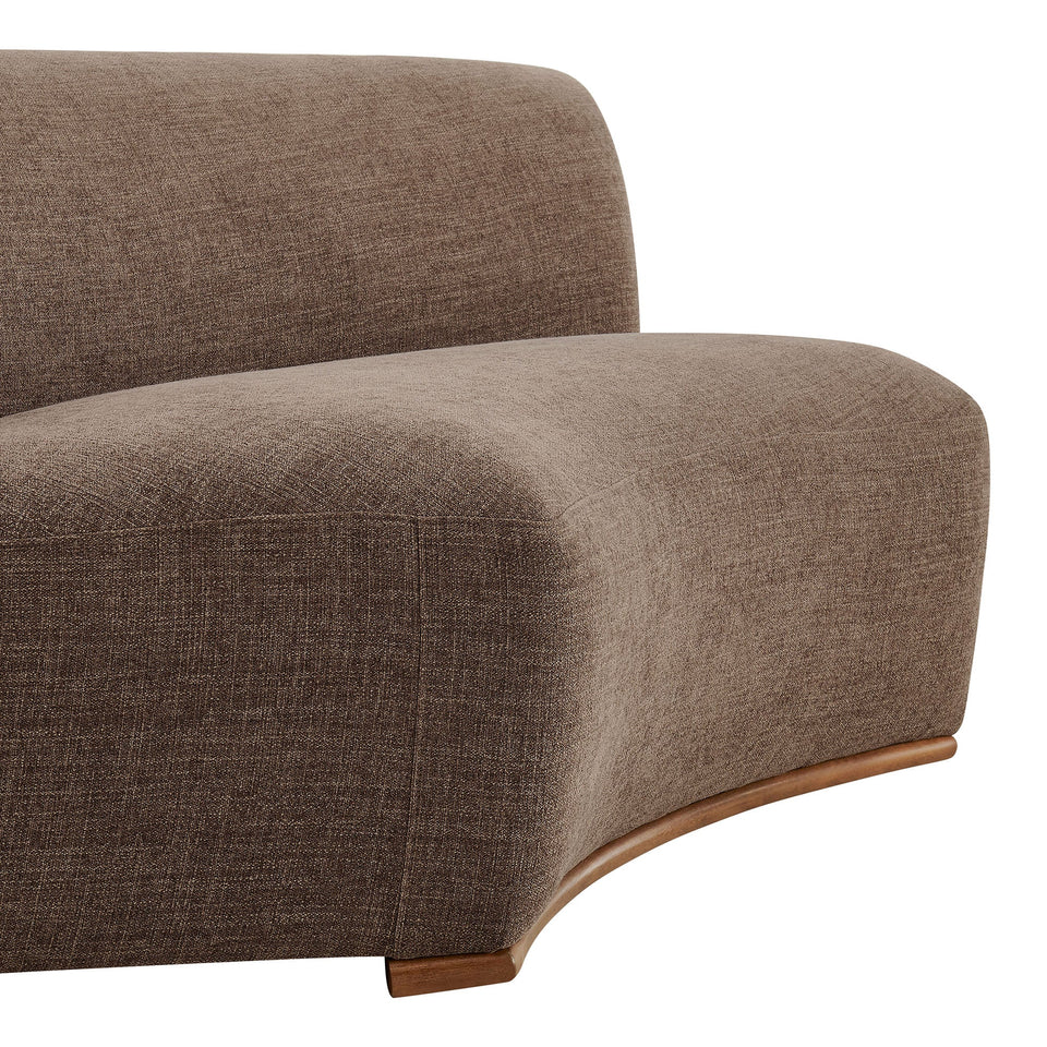 Rialta Curved Armless Slub Weave Fabric Sectional Loveseat by Modway