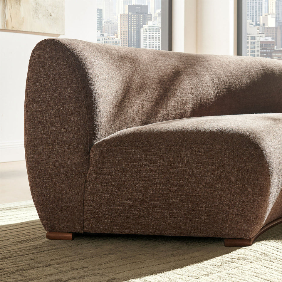 Rialta Curved Armless Slub Weave Fabric Sectional Loveseat by Modway