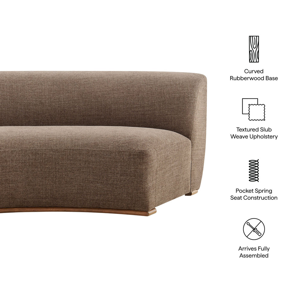 Rialta Curved Armless Slub Weave Fabric Sectional Loveseat by Modway
