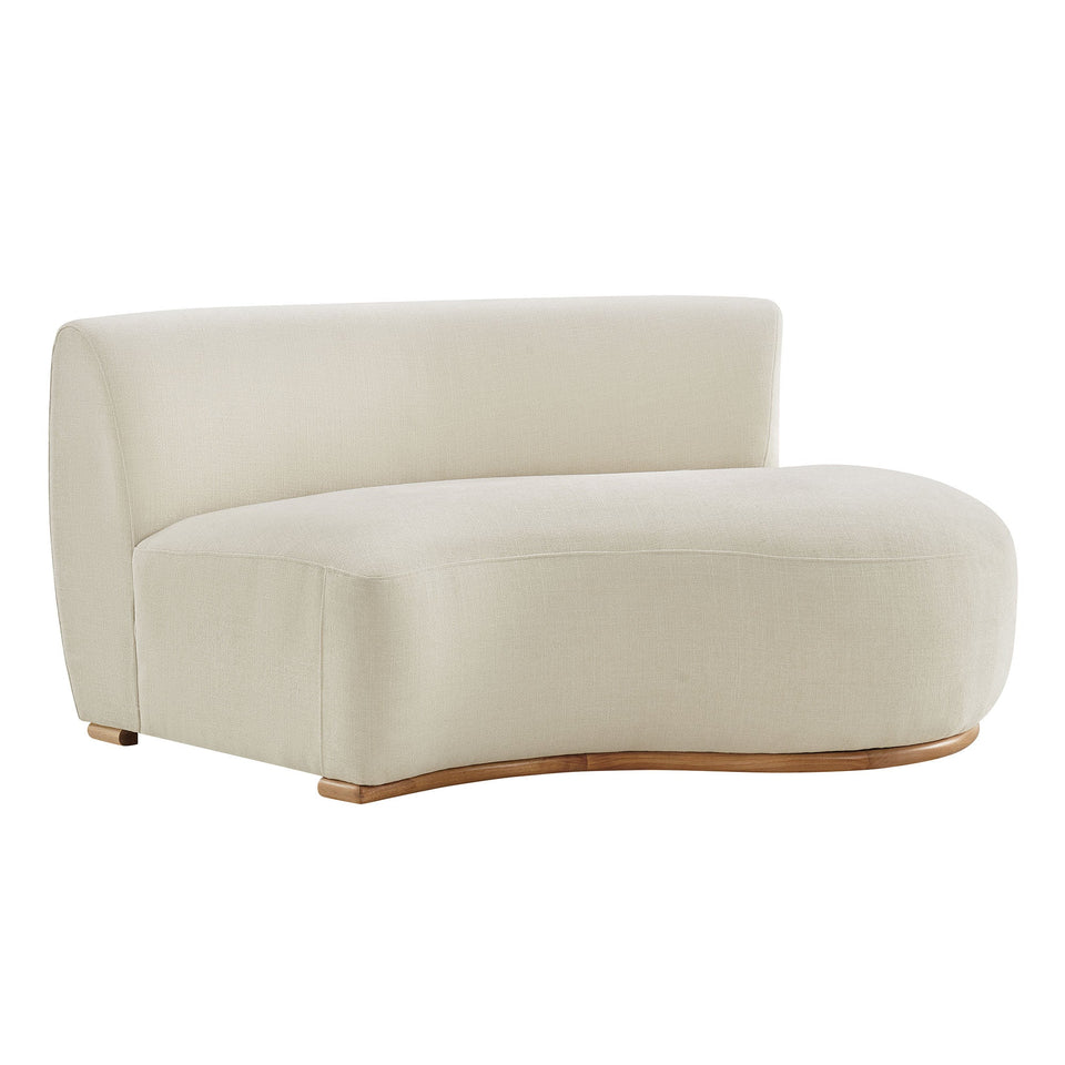 Rialta Curved Right-Arm Slub Weave Fabric Sectional Loveseat by Modway