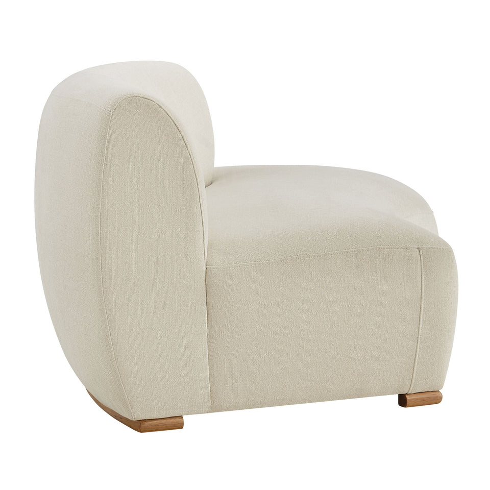 Rialta Curved Right-Arm Slub Weave Fabric Sectional Loveseat by Modway