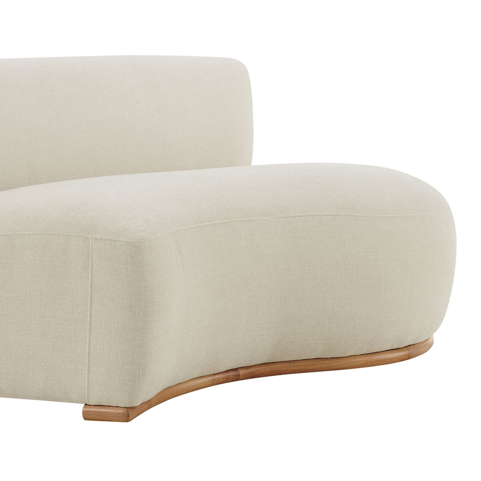 Rialta Curved Right-Arm Slub Weave Fabric Sectional Loveseat by Modway