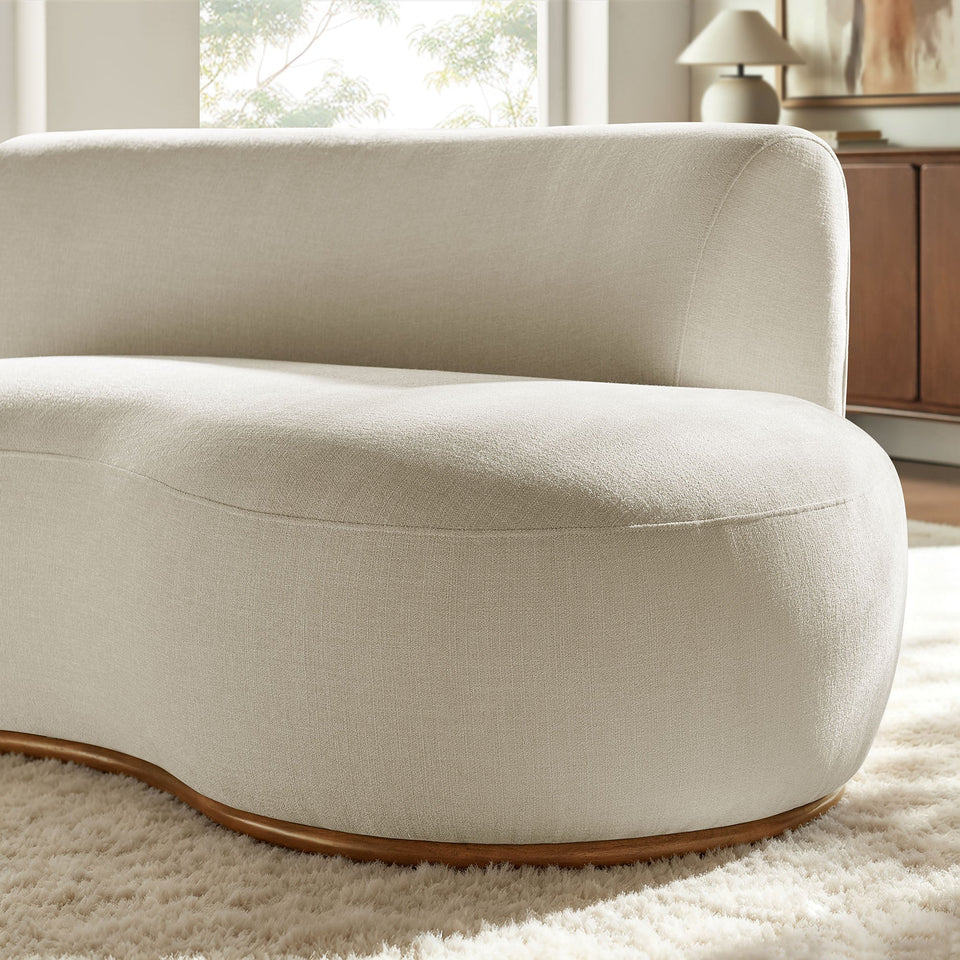 Rialta Curved Right-Arm Slub Weave Fabric Sectional Loveseat by Modway